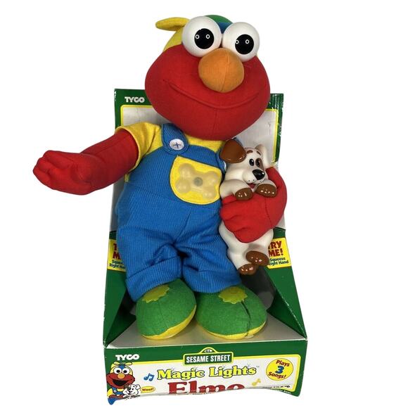 Tyco Magic Lights Elmo Musical Plush Sesame Street Lights 1997 Tested Works - Picture 11 of 12